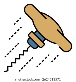Corkscrew icon. Outline corkscrew vector icon color flat isolated