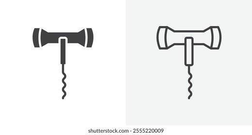 Corkscrew icon. outlined vector style.