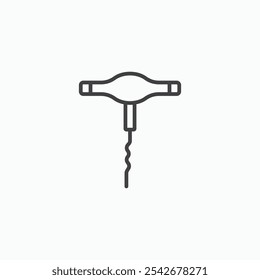 Corkscrew icon set in black color