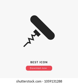 Corkscrew icon sign, opener symbol vector illustration for web and mobil app isolated on grey background