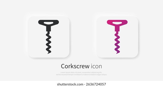 Corkscrew icon silhouette. Corkscrew logo isolated. Vector illustration.