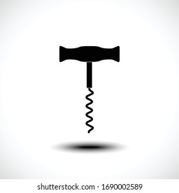 Corkscrew Icon. Corkscrew Silhouette. Vector Illustration