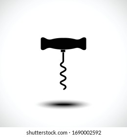 Corkscrew icon. Corkscrew silhouette. Vector illustration