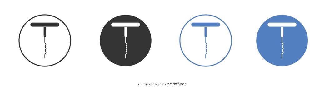 Icono de sacacorchos simple Vector minimalista EPS