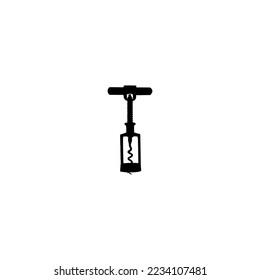 Corkscrew icon. Simple style wine company big sale poster background symbol. Corkscrew wine brand logo design element. Corkscrew t-shirt printing. Corkscrew vector for sticker.