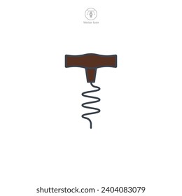 Corkscrew Icon symbol vector illustration isolated on white background