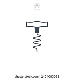 Corkscrew Icon symbol vector illustration isolated on white background