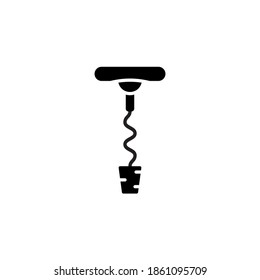 diseño de estilo negro del vector del icono de corkbolt. aislado en fondo blanco