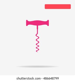 Corkscrew icon. Vector concept illustration for design.