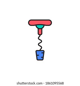 corkscrew icon vector filled outline. camping equipment colored icon. isolated on white background