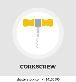 Corkscrew icon vector. Flat icon isolated on the white background. Editable EPS file. Vector illustration.