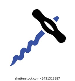 Corkscrew Icon, Vector Graphics Illustrations 