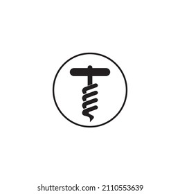 Ilustración vectorial de icono Corkbolt diseño simple.
