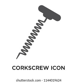 Corkscrew icon vector isolated on white background for your web and mobile app design, Corkscrew logo concept