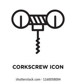 Corkscrew icon vector isolated on white background, Corkscrew transparent sign , line symbol or linear element design in outline style