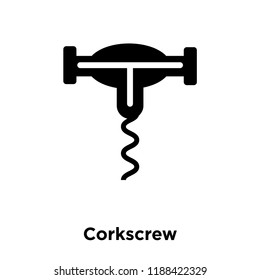 Corkscrew icon vector isolated on white background, logo concept of Corkscrew sign on transparent background, filled black symbol
