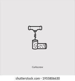 corkscrew icon vector isolated on white background