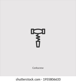 corkscrew icon vector isolated on white background
