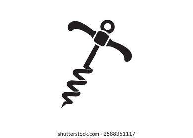 Corkscrew icon vector silhouette isolated in white background