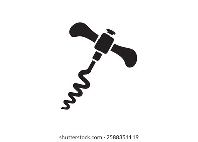 Corkscrew icon vector silhouette isolated in white background