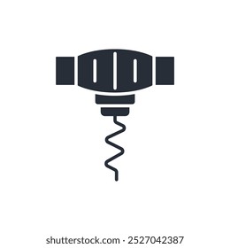 corkscrew icon. vector.Editable stroke.linear style sign for use web design,logo.Symbol illustration.