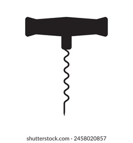 Vector de icono de sacacorchos, ilustración de estilo de moda negro plano para Web y App... eps