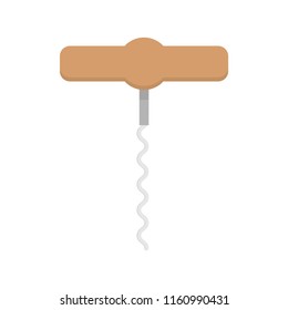 Corkscrew icon.Corkscrew on white background. Flat vector stock illustration.