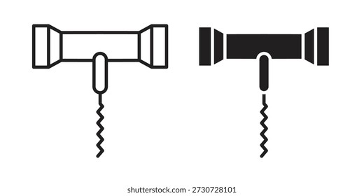 Corkscrew icons for design. Easily editable stroke. Modern flat design.