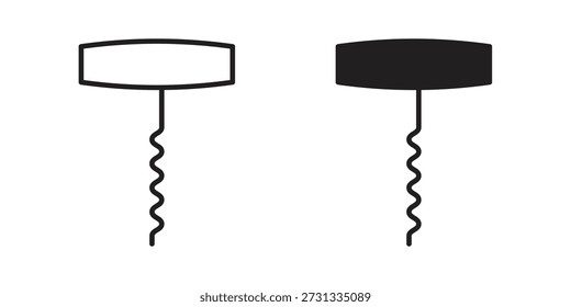 Iconos del sacacorchos en el fondo blanco. Signo de Vector de línea, símbolo para Web y móvil