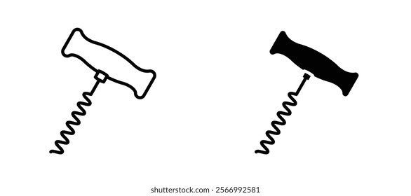 Corkscrew icons in outline and fill. vector illustration for ui.
