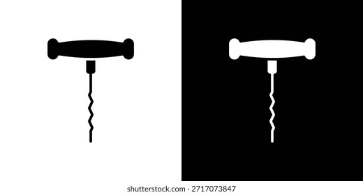 Diseño de silueta de Vector de iconos de sacacorchos. Ilustración de Diseño gráfico plano de Vector.