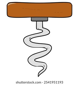 Vector aislado dibujado a mano ilustración de sacacorchos