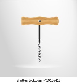 Corkscrew isolated on white background. Vector illustration.