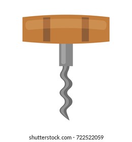 Corkscrew isolated on white background.