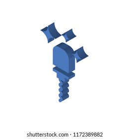 Corkscrew isometric left top view 3D icon