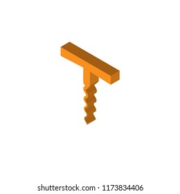 Corkscrew isometric left top view 3D icon