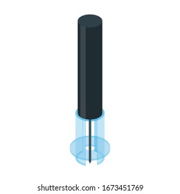 Corkscrew isometric vector icon.Cartoon vector icon isolated on white background corkscrew.
