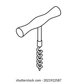 Corkscrew isometric vector icon.Outline vector icon isolated on white background corkscrew.