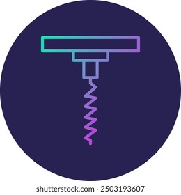Corkscrew Line Gradient Icon Design