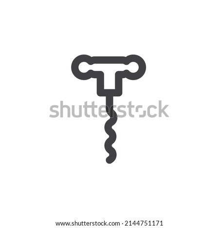 Corkscrew line icon. linear style sign for mobile concept and web design. Wine opener outline vector icon. Symbol, logo illustration. Vector graphics