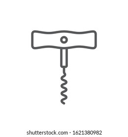 Corkscrew line icon. Minimalist black icon isolated on white background. Corkscrew simple silhouette. Web site page and mobile app design vector element.