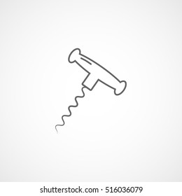 Corkscrew Line Icon On White Background