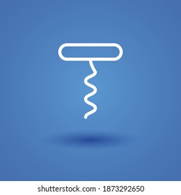 corkscrew line icon, outline vector illustration.