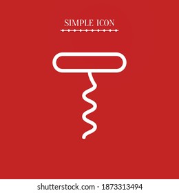corkscrew line icon, outline vector illustration.