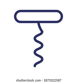 corkscrew line icon, outline vector illustration.