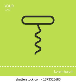 corkscrew line icon, outline vector illustration.