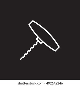 Corkscrew line icon, outline vector sign, linear pictogram isolated on black. logo illustration
