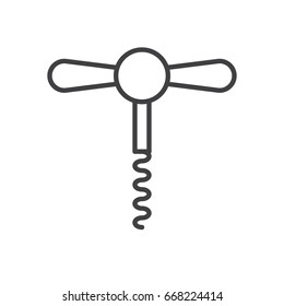 Corkscrew line icon, outline vector sign, linear style pictogram isolated on white. Symbol, logo illustration. Editable stroke.