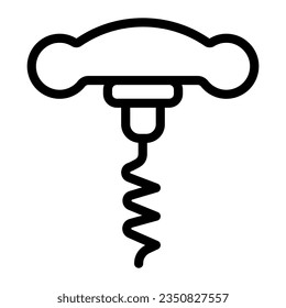 Corkscrew line icon, Thanksgiving Day concept, bottle-screw sign on white background, corkscrew icon in outline style mobile concept web design. Vector graphics.