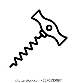 Corkscrew Line Vector Illustration On White Background.